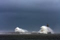 Stomy weather at Roker Lighthouse Royalty Free Stock Photo