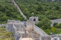 View of Ston wall old fortress in Croatia.