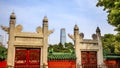 Ston eRed Gate Temple of Sun City Park Modern Skyscraper Beijing,