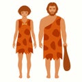 Stone age, cartoon caveman,