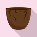 Stone age cracked pot icon, flat style Royalty Free Stock Photo