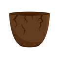 Stone age cracked pot icon, flat style Royalty Free Stock Photo