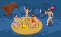 Stone Age Family Composition Royalty Free Stock Photo
