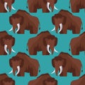 Stone age mammoth seamless pattern color background