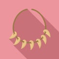 Stone age necklace icon, flat style Royalty Free Stock Photo