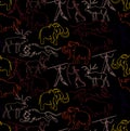 Stone age pattern seamless design graphic