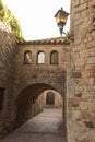 alley in the medieval town of pals on the costa brava Royalty Free Stock Photo