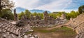 Stone amphitheater in ancient city Phaselis Faselis Historical landmark of Turkey Royalty Free Stock Photo