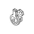 stone analysis isometric icon vector illustration