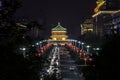 Stone ancient historical fort wall and building Chinese traditional Xian Royalty Free Stock Photo