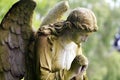 Stone angel in colour Royalty Free Stock Photo