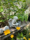 Stone angel reading a book Royalty Free Stock Photo