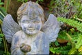 Stone Angel Sculpture decorating the garden Royalty Free Stock Photo