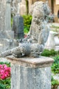 Stone Angel statue in ancient cemetery Royalty Free Stock Photo