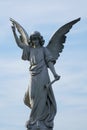 Stone angel statue on historic cemetery Royalty Free Stock Photo