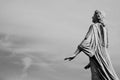 Stone angel statue with missing wings on historic cemetery Royalty Free Stock Photo