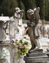 Stone Angels in Cimitero delle Porte Sante Florence Italy