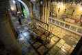 The Stone of the Anointing The Stone of Unction in Church of the Resurrection, Old City of JERUSALEM, ISRAEL. 24 October 2018 Royalty Free Stock Photo