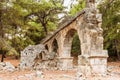 Stone aqueduct in ancient city Phaselis Faselis Historical landmark of Turkey Royalty Free Stock Photo