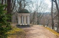 Stone arbor in park, Gorki Lenin Museum-Reserve in spring, Moscow region, Russia Royalty Free Stock Photo