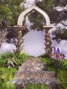 Stone arc in the garden