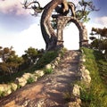 Stone arc on the hill Royalty Free Stock Photo