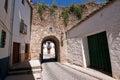 Stone arch in ancient door in the Mudejar style