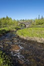 Stone arch bridge Jamtland Royalty Free Stock Photo