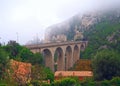 Stone Arch bridge viaduct near Eze village, French Riviera, Cote d`Azur, France. Royalty Free Stock Photo