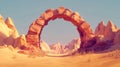 Stone Arch in a Desert Landscape at Sunset Royalty Free Stock Photo