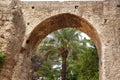 Stone Arch Garden Alcazar Royal Palace Seville Spain