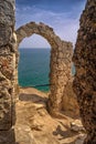 Stone arch at Kaliakra coast, Bulgaria Royalty Free Stock Photo