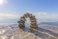 Stone arch made of pebbles Royalty Free Stock Photo