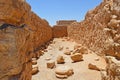 Stone arch in the room of the ruins of the ancient fortress of Masada on a mountain near the dead sea in the south of Israel Royalty Free Stock Photo