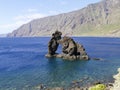 The stone arch Roque de Bonanza at El hierro coast, Canary Islands, Spain