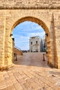 Stone Arch and Traditional Apulian Building At Sunet - Monopoli - Apulia - Italy Royalty Free Stock Photo