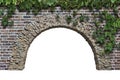 Stone arch in the wall isolated on white background Royalty Free Stock Photo