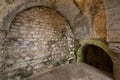 Stone arched walls of Arab Baths in Girona Royalty Free Stock Photo