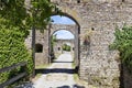 Stone arches entree of fortified castle