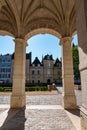 Stone arches that give access to the entrance to the medieval castle of Pau, Aquitaine, France. Royalty Free Stock Photo