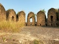 Stone arches inside historic guard post at Rohtas Fort Royalty Free Stock Photo
