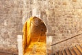 Stone archway in the old town of Dubrovnik Royalty Free Stock Photo