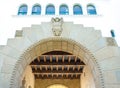 Stone archway at the Santa Barbara California County courthouse Royalty Free Stock Photo