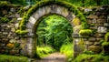Stone Archway Whispers of Times Passage Generative AI Digital creation