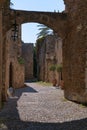 Stone archways over old medieval street , Rhodes Royalty Free Stock Photo