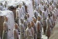 Stone army soliders with horse statue, Terracotta Army in Xian, China