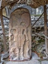 Stone artifacts of Maya Nation`s most significant Mayan city of Tikal Park, Guatemala