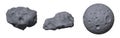 Stone asteroids. Meteor or space boulder or rock