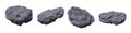 Stone asteroids. Meteor or space boulder or rock