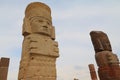 Stone atlantes statues on top of pyramid in Tula Hidalgo Mexico XIII